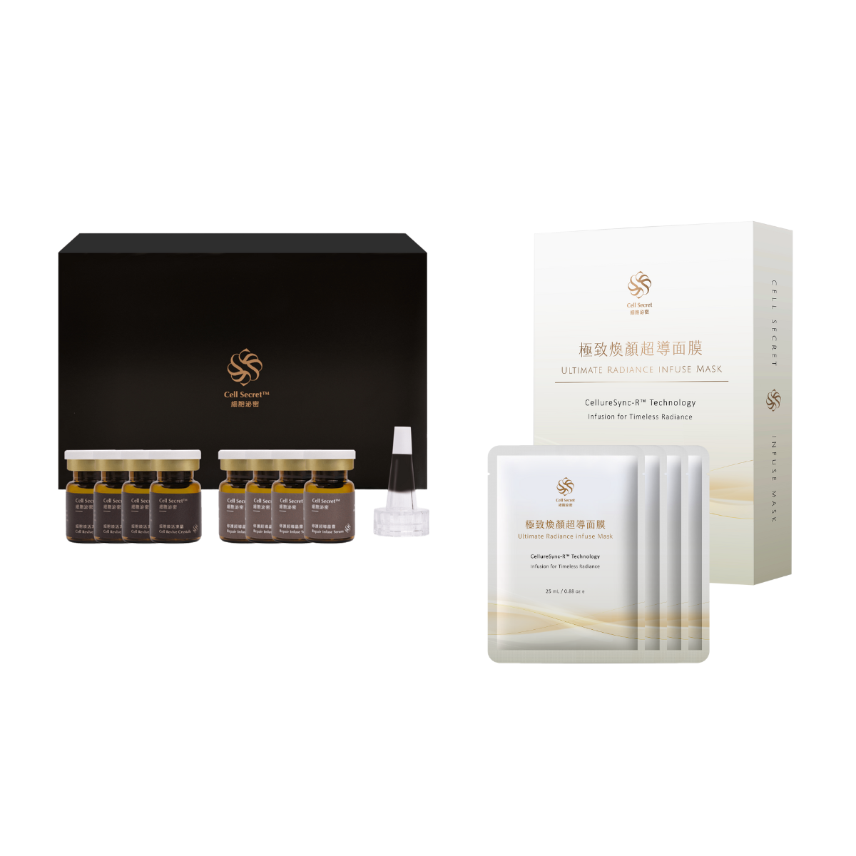 【1111抗老體驗活動】Cell Secret™肌因煥活組 (4入組) x 1 + 極致煥顏超導面膜 (1盒)(預購)↘5折