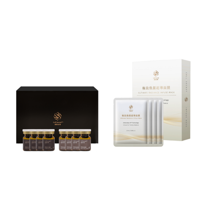 【Ultimate Radiance and Revive Combo】Cell Secret Skin Revive Duo (4sets/box) + Ultimate Radiance Infuse Mask (4pcs/box)