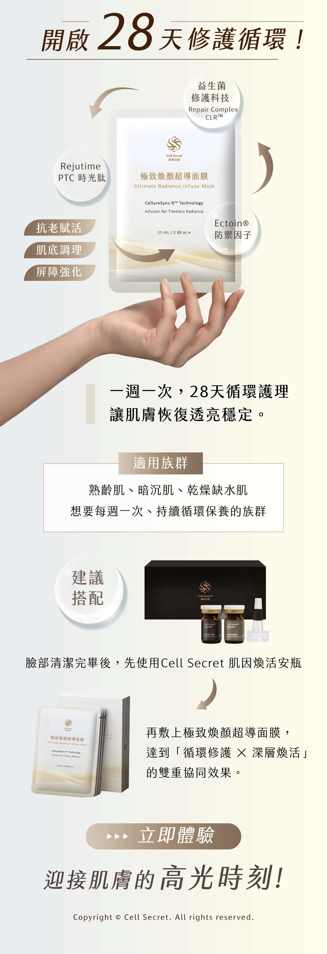 開啟28天修護循環，讓肌膚恢復穩定透亮